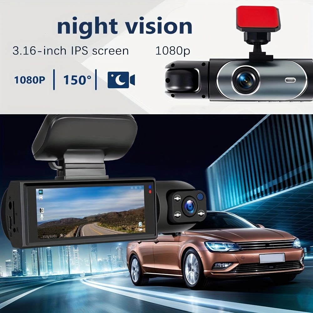 Dash Cam For Cars, Front And Inside