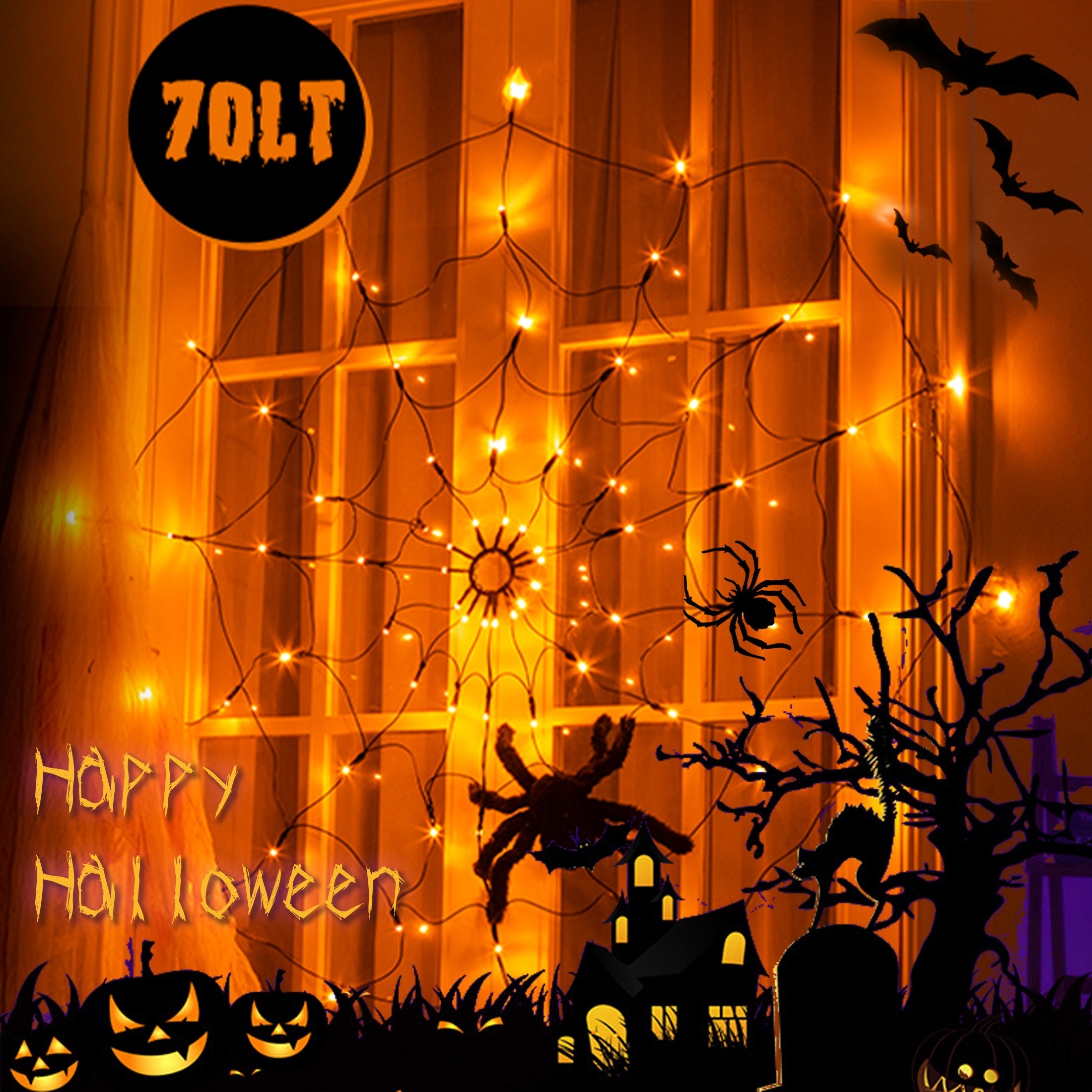 Halloween Spider Web Lights