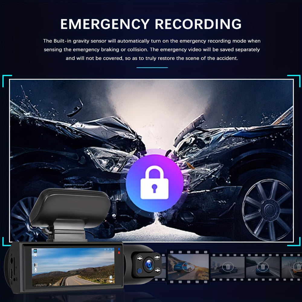 Dash Cam For Cars, Front And Inside