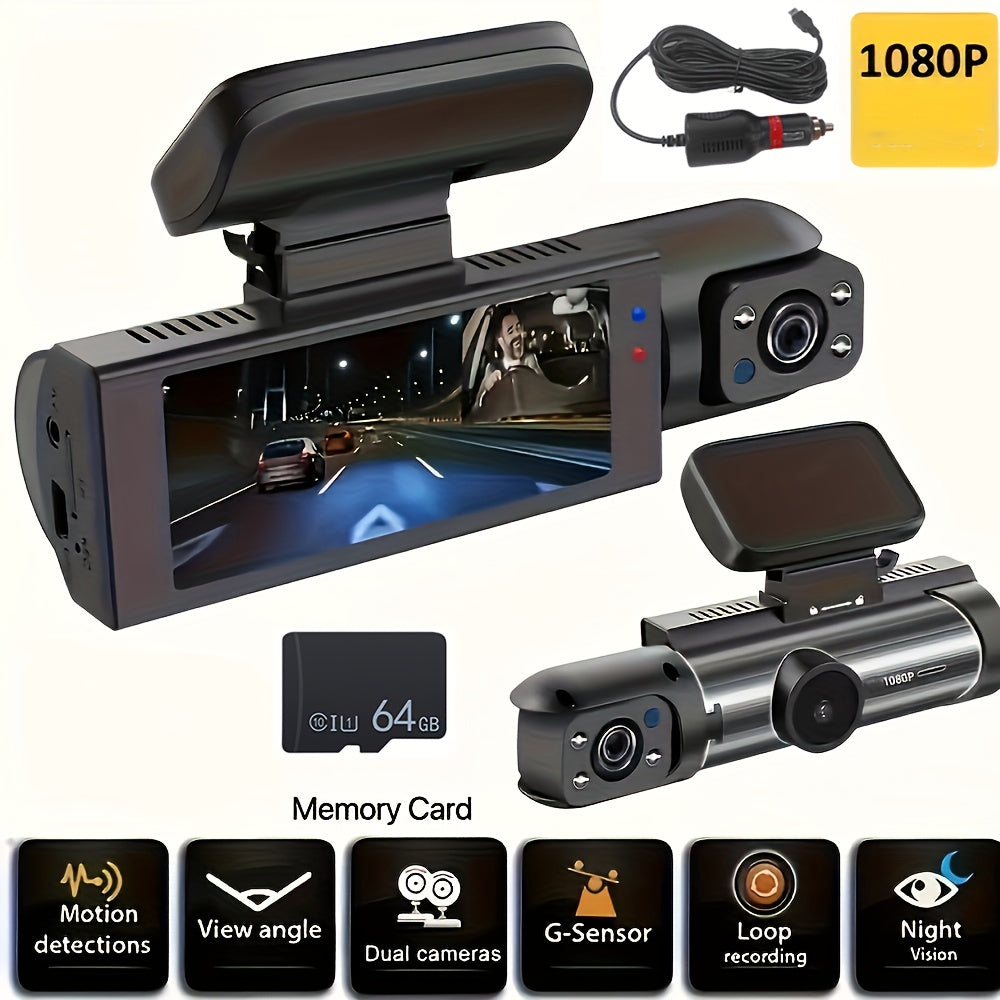 Dash Cam For Cars, Front And Inside