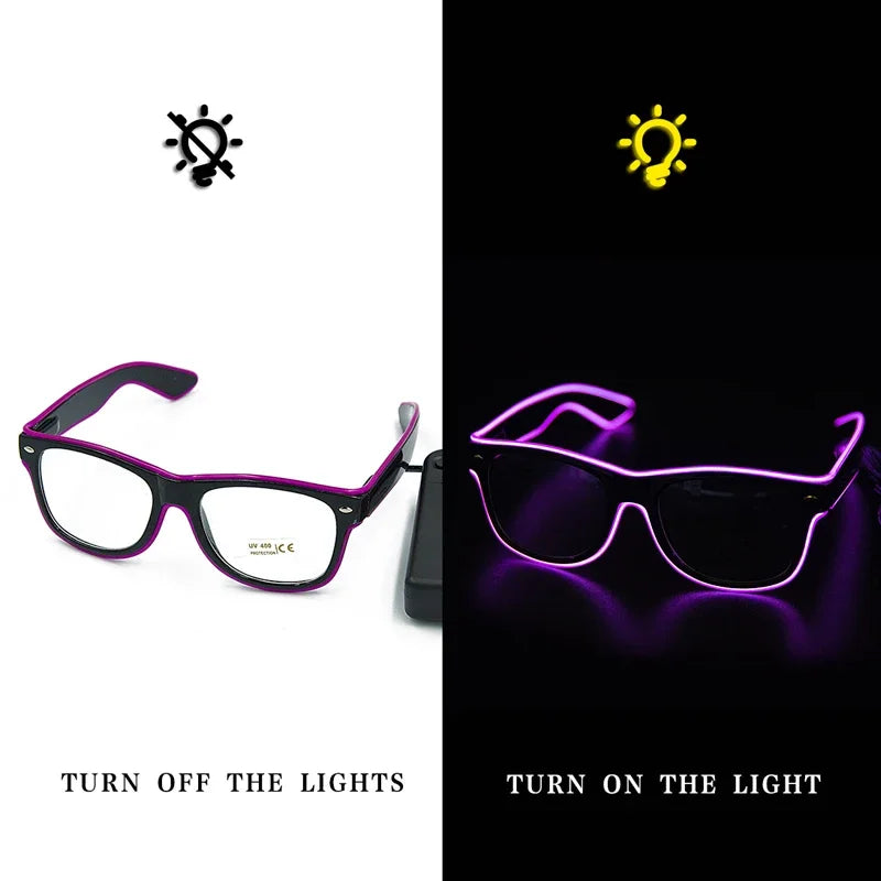 1PC Flashing EL Wire Led Glasses Luminous