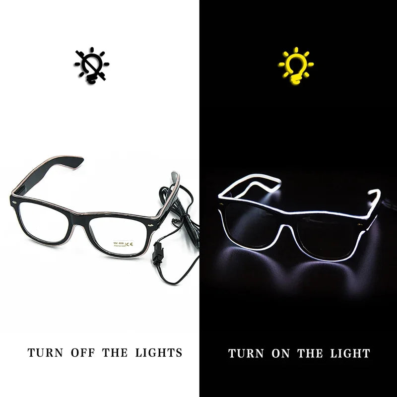 1PC Flashing EL Wire Led Glasses Luminous
